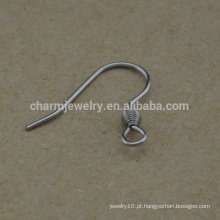 BXG021 Orelha de aço inoxidável fios bobina gancho de orelha de peixe, descobertas de brinco para Jóias-Making